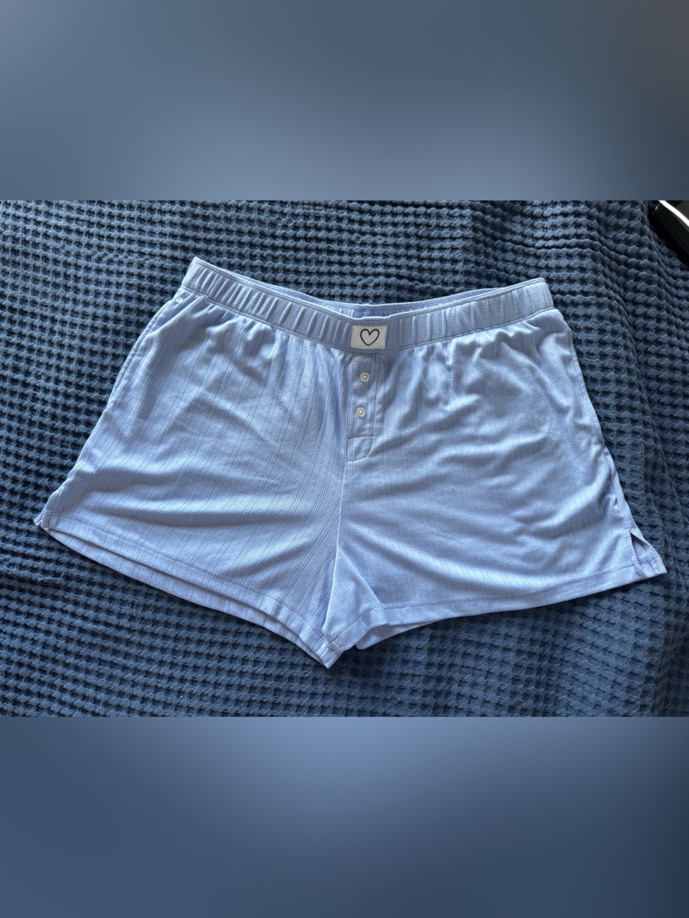 Sincerely Jules Light Blue Ribbed Lounge Shorts